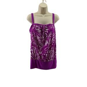 Swimsuits For All Women's Plus Size Bandeau Blouson Tankini Top Womens Size 16